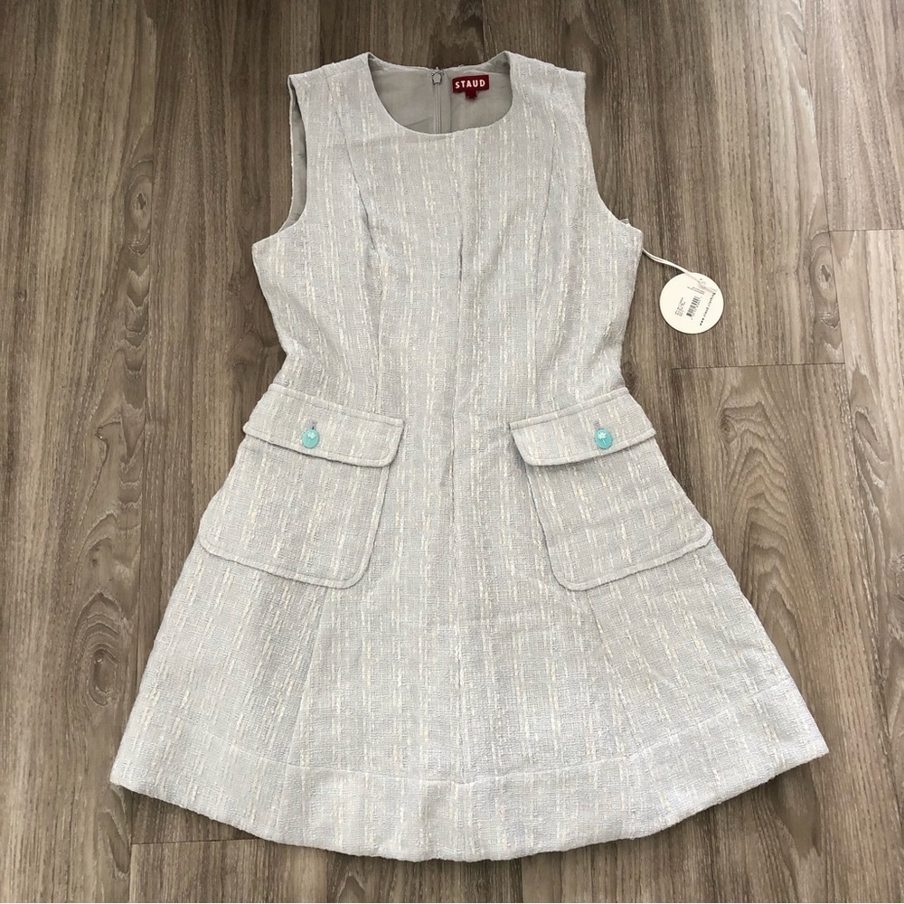 Staud Mini Bait Dress Fog Tweed